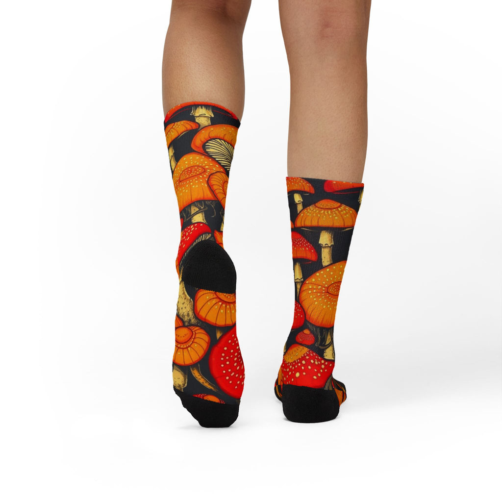 Whimsical Mushroom Socks, Colorful Patterned Socks, Gifts for Nature Lovers, Cozy Everyday Wear, Trendy Sock Collection