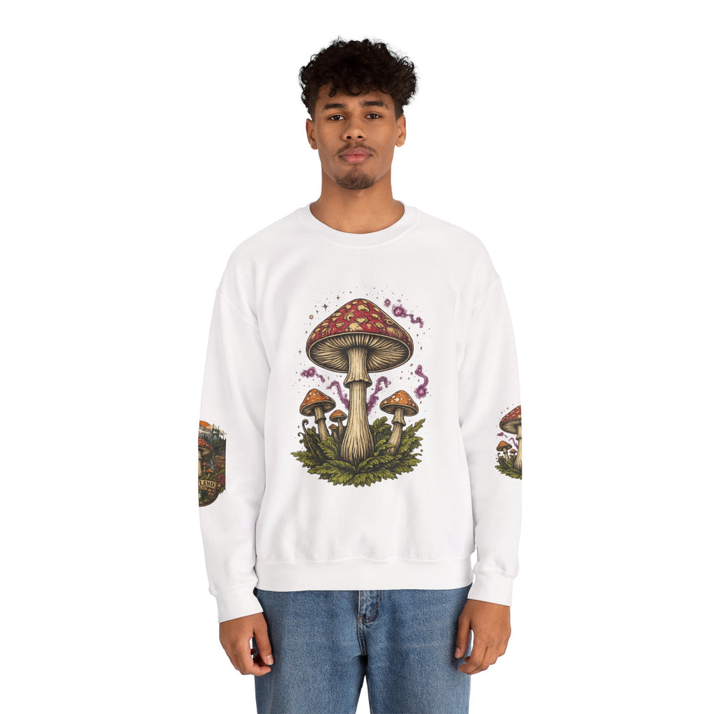 City: Portland Mushroom Crewneck Sweatshirt Vintage Psychedelic Fungi Graphic