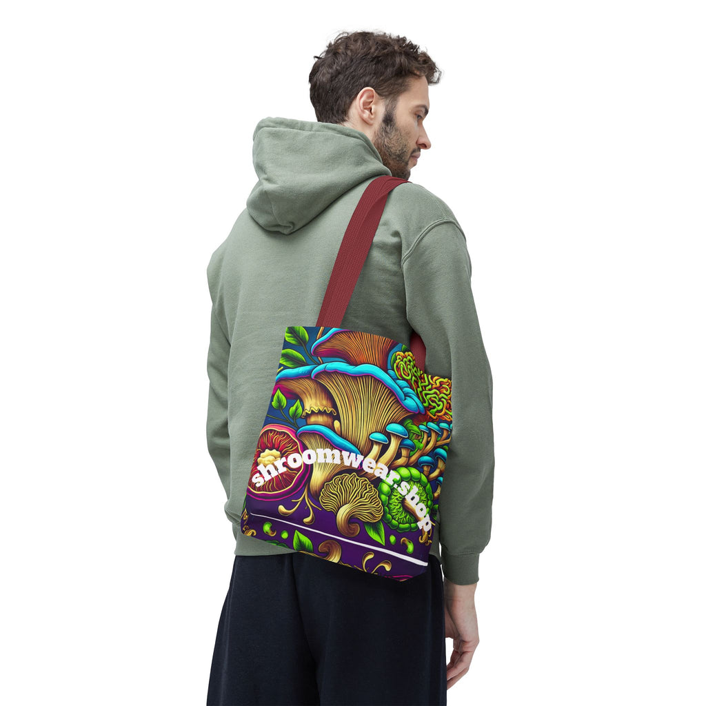 Bag: Mushroom Art Tote Bag – Psychedelic Fungi All-Over Print Eco Tote