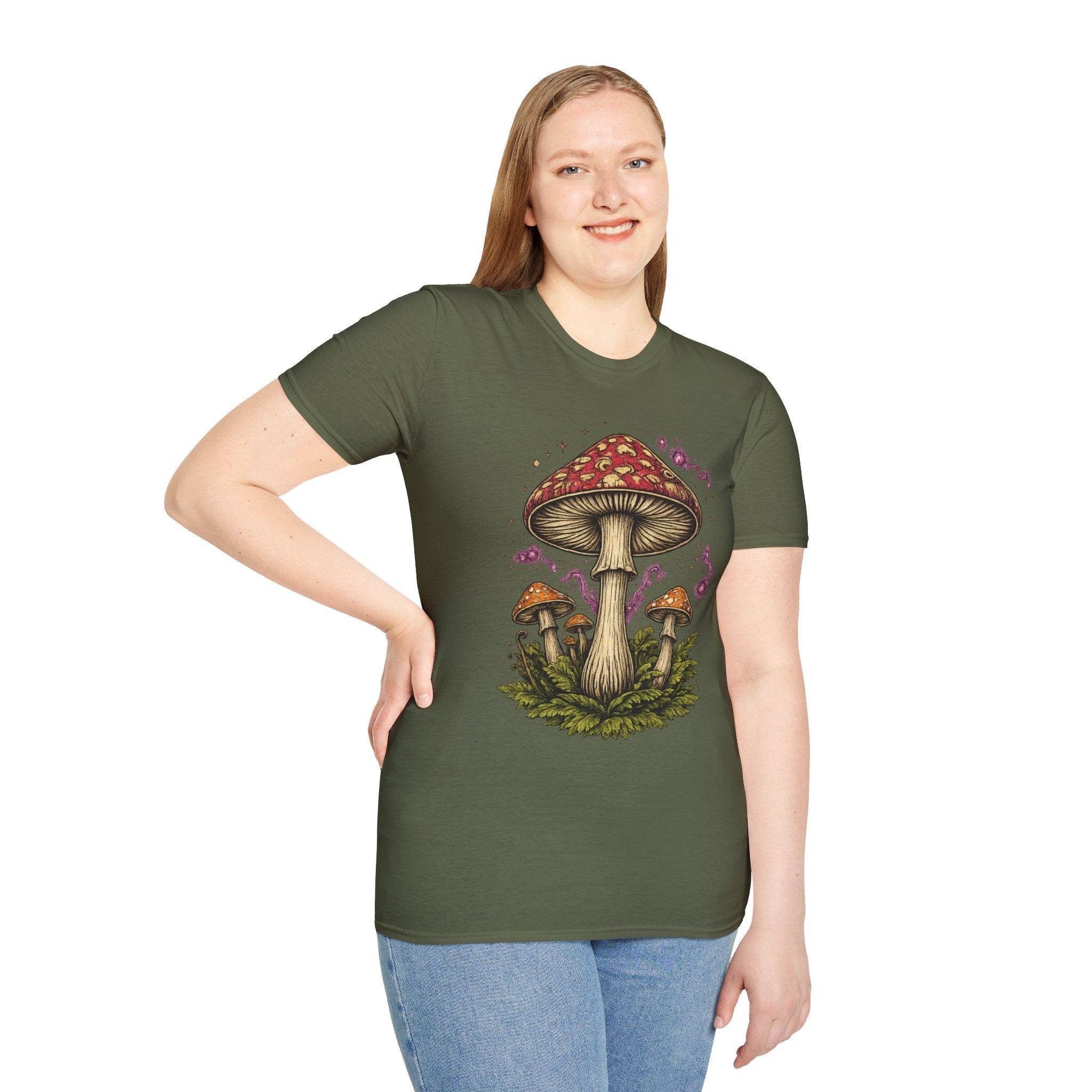 City: Gresham Psychedelic Mushroom Graphic T-Shirt — Red Amanita Illustration