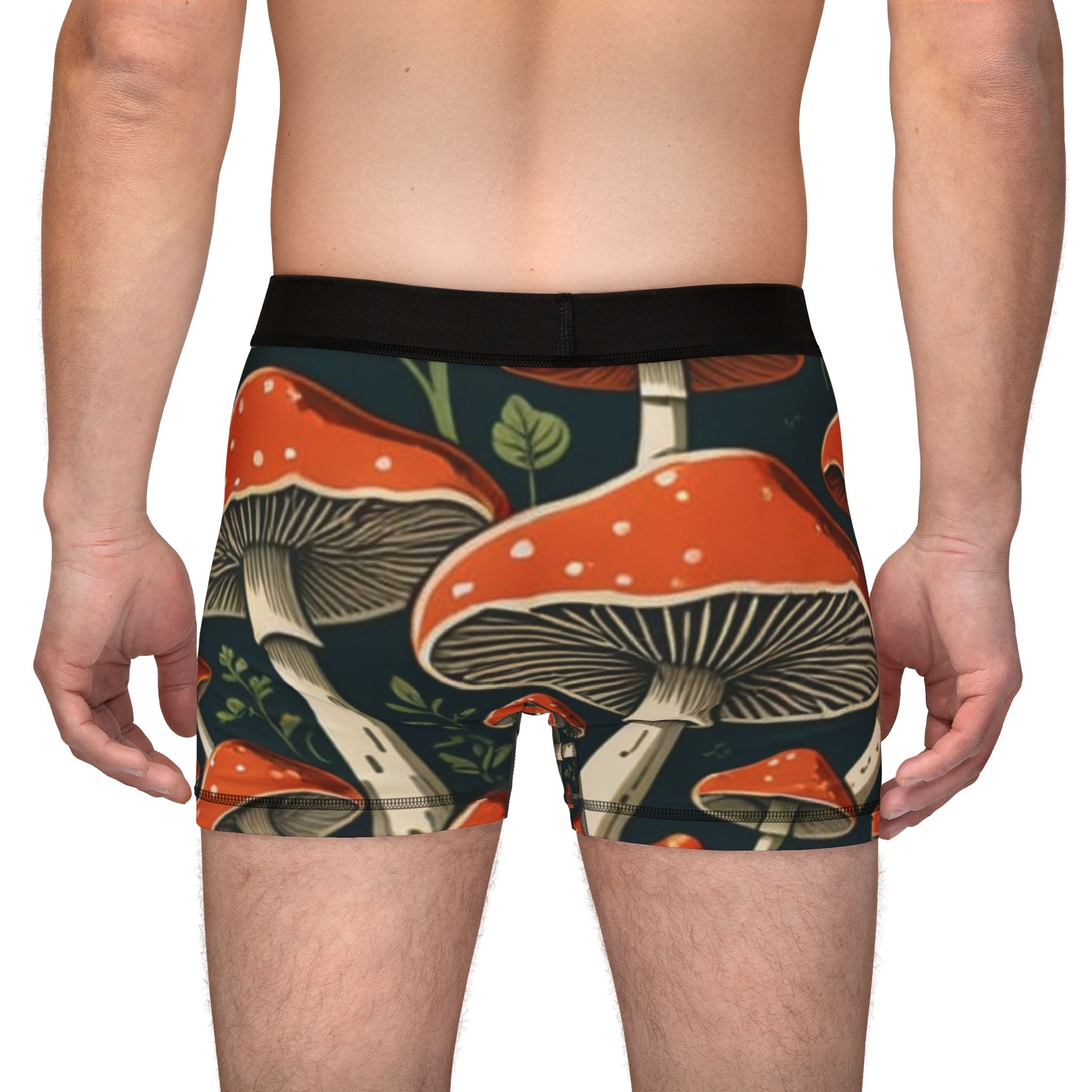 Bóxers para hombre de Bosque de Setas – Estampado integral de hongos oscuros y misteriosos