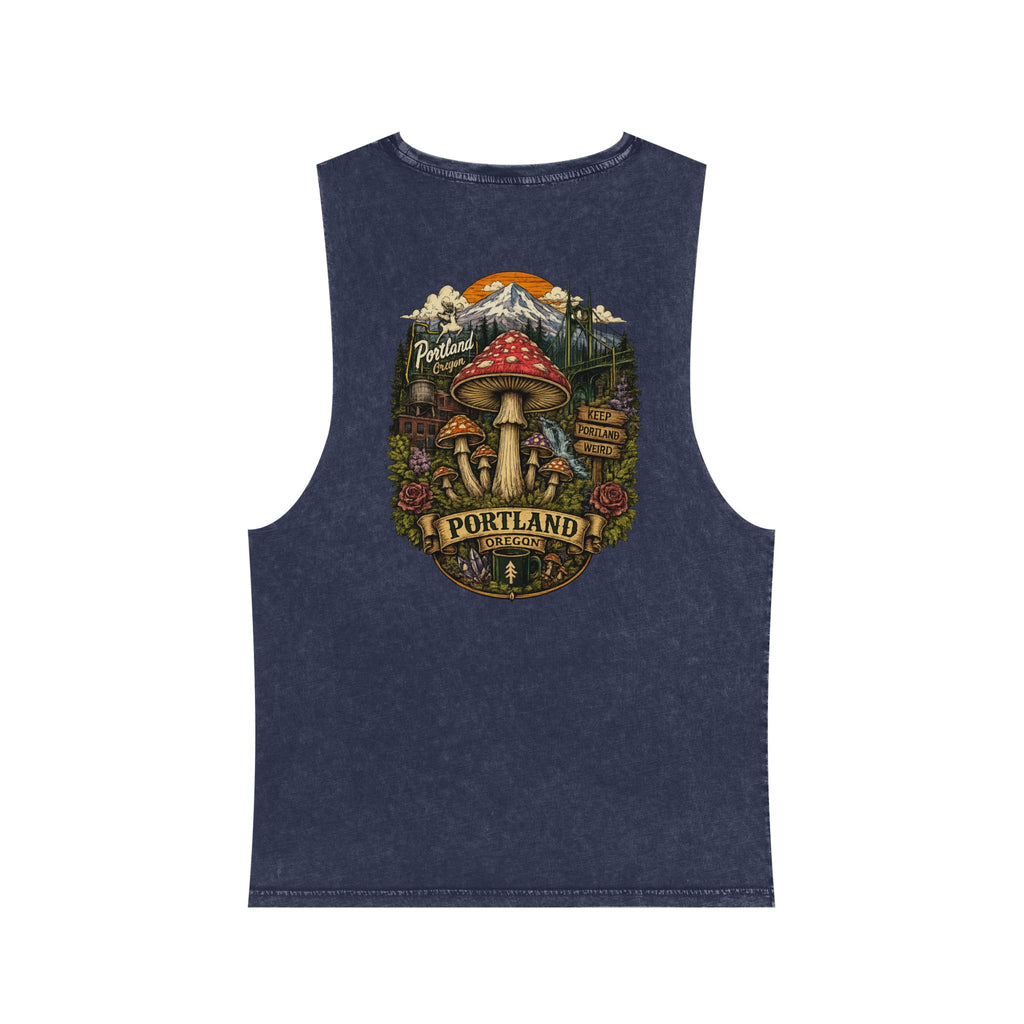 Portland Mushroom Festival Tank — Farmers Markets Map Stonewash Tank