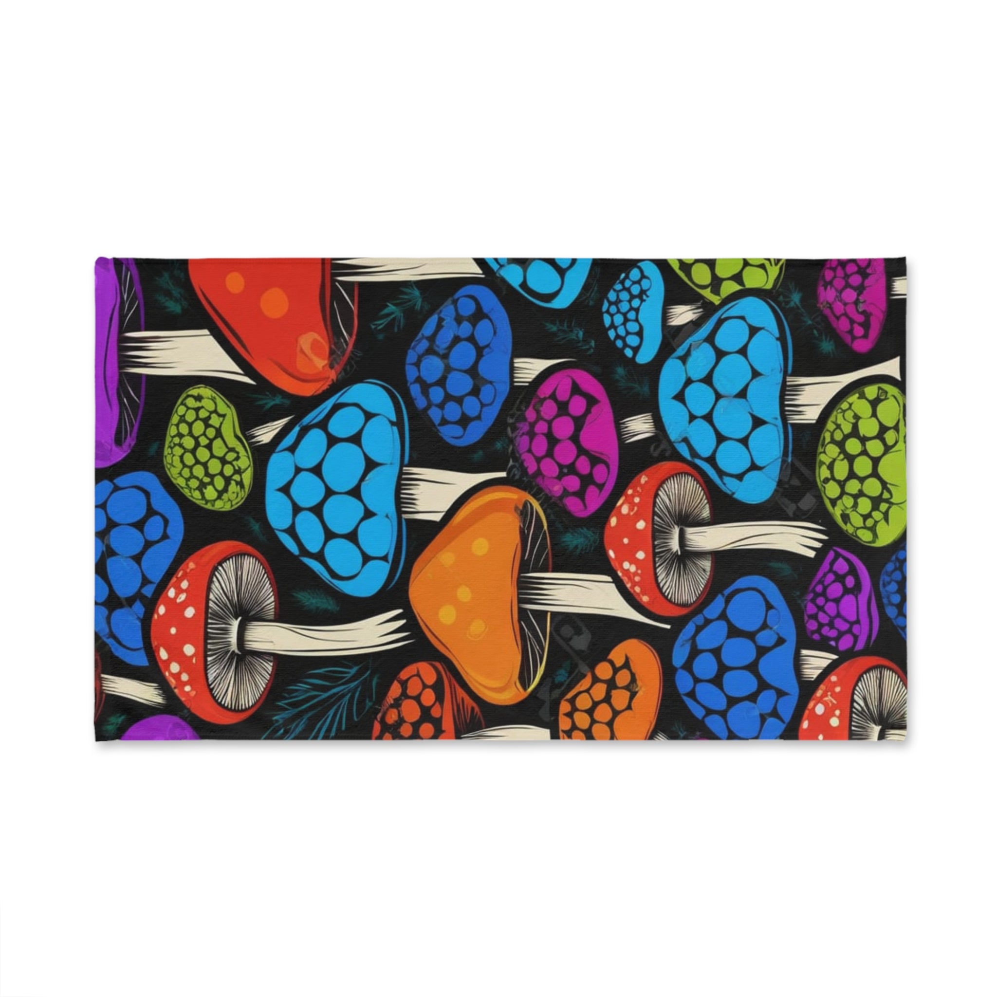 Psychedelic Mushrooms Kitchen Hand Towel - Colorful Fungi Kitchen & Bath Towel