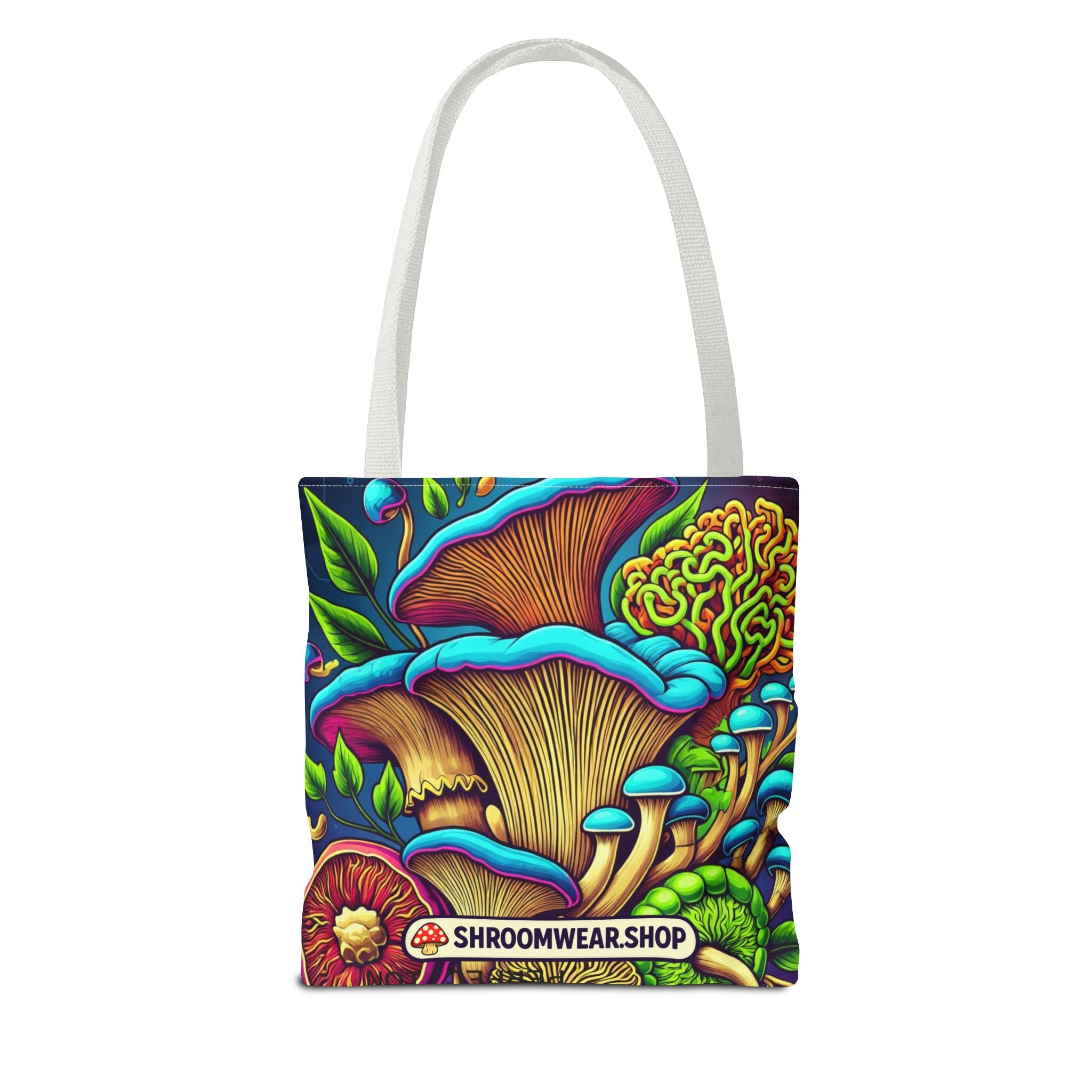 Bag: Mushroom Art Tote Bag – Psychedelic Fungi All-Over Print Eco Tote