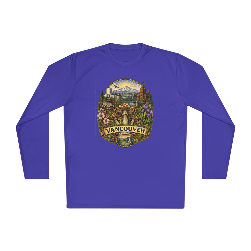 Vancouver Nature Long Sleeve Tee — Scenic Mountains & Mushroom Art