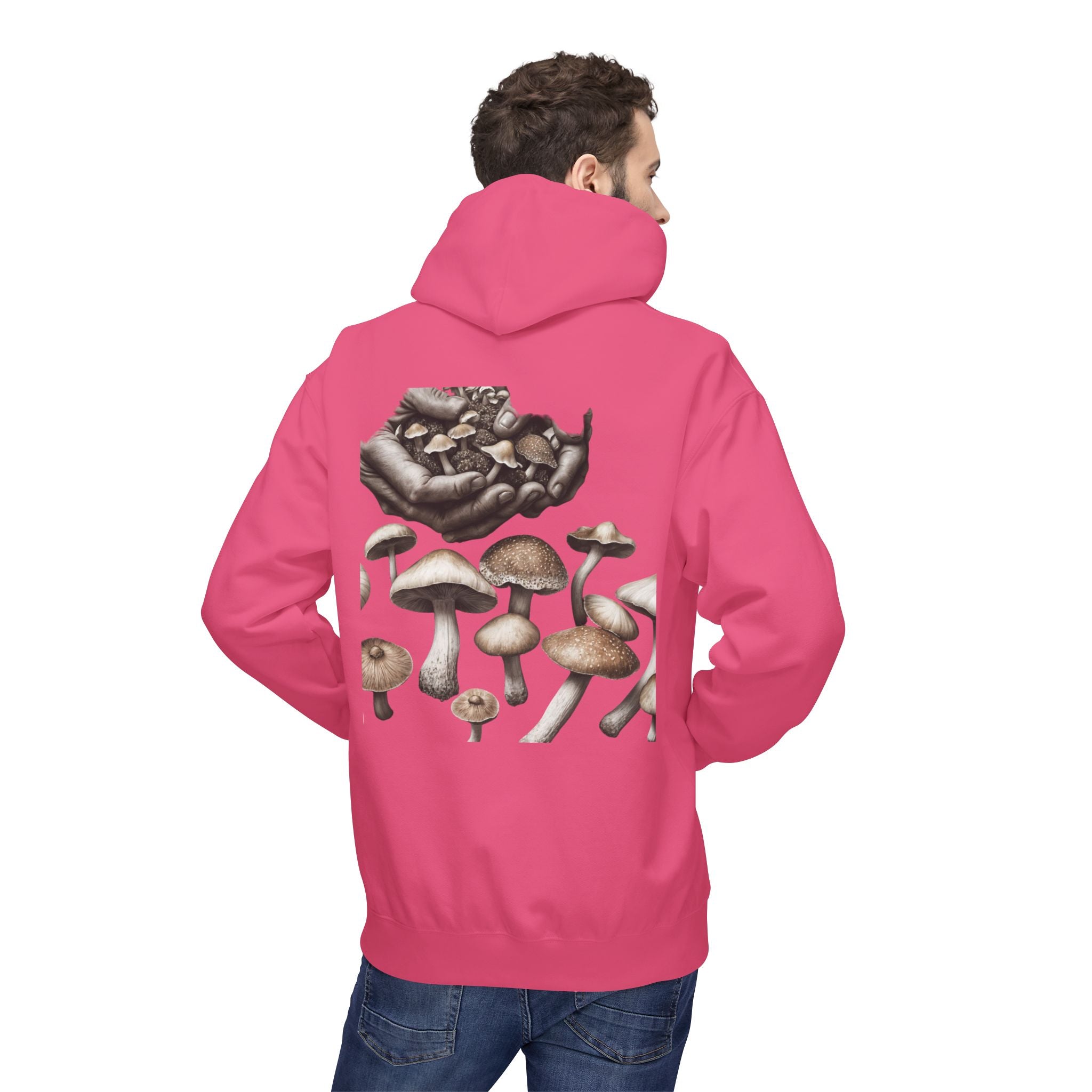 Mushroom Art Hoodie — Botanical Foraging Graphic Pullover