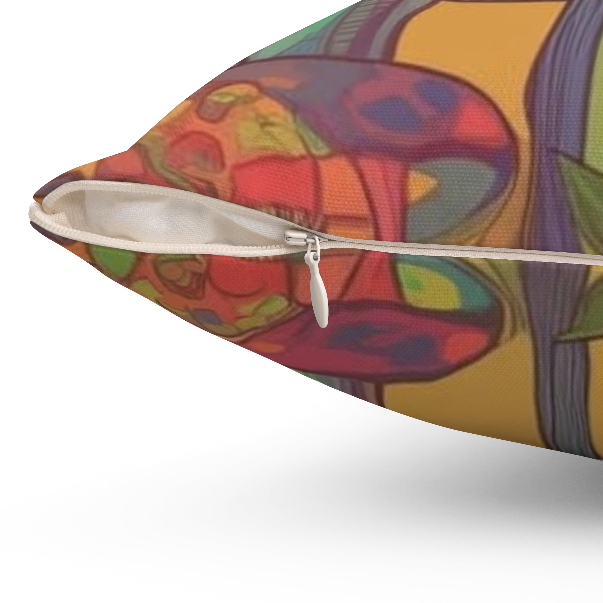 Pillow: Vibrant Mushroom Art Pillow - Boho Home Decor, Cozy Throw Cushion, Gift for Nature Lovers, Colorful Cushions for Living Room
