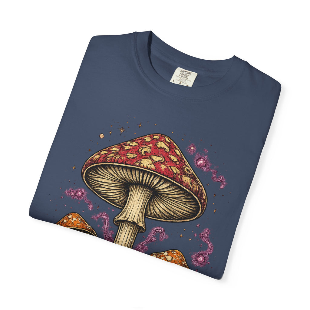 City: Portland Mushroom Graphic T-Shirt — Vintage Forest Amanita Design