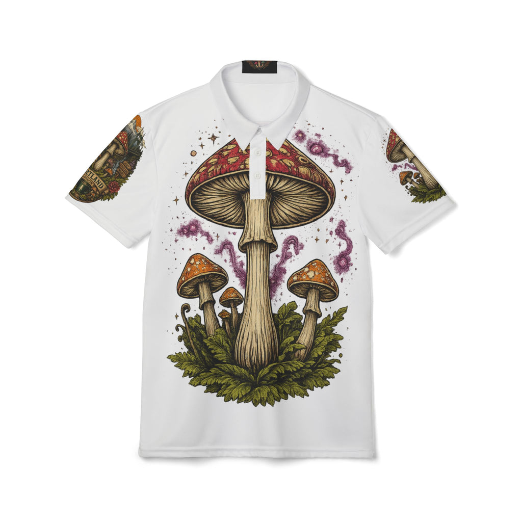 City: Portland Mushroom Graphic Polo Shirt — Psychedelic Toadstool Design