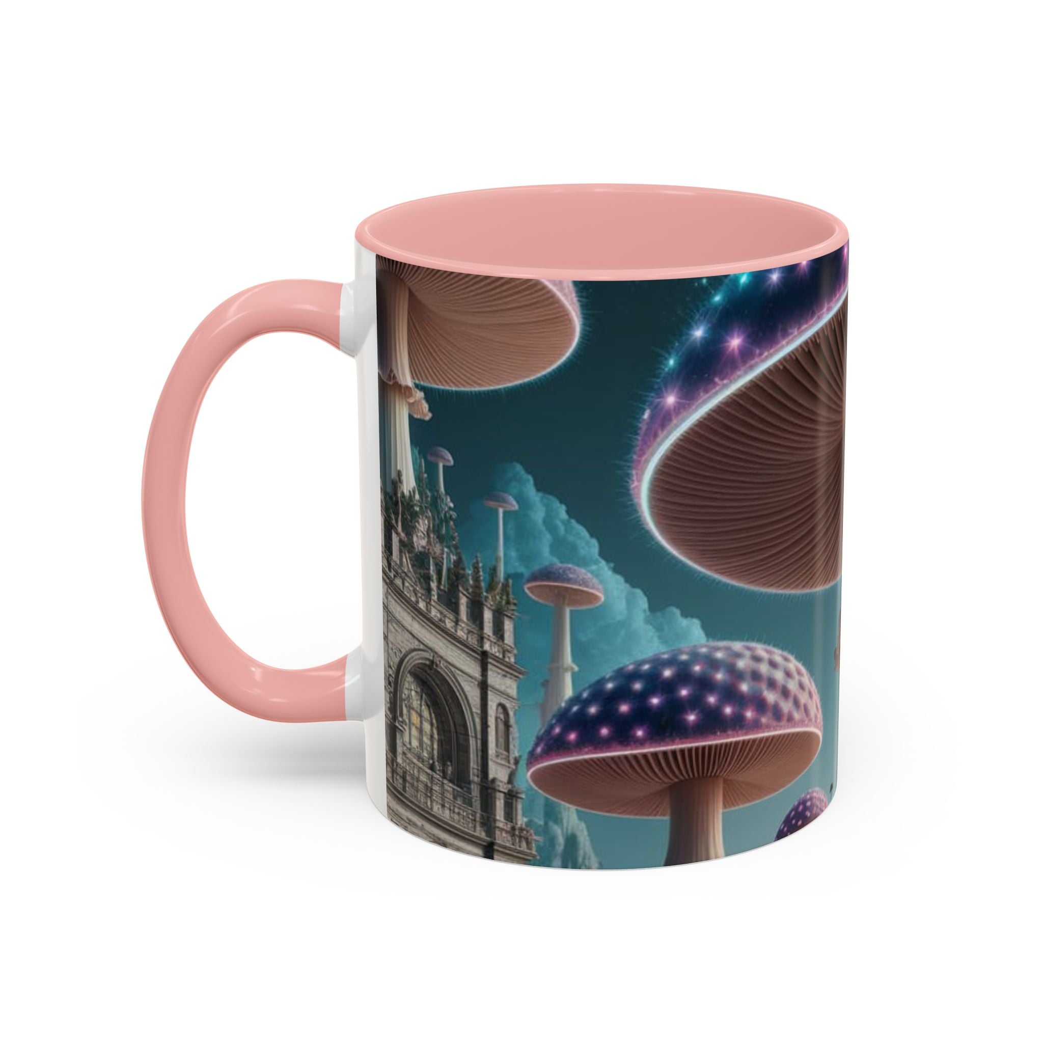 Mug: Mystical Mushroom Accent Coffee Mug — Fantasy Psychedelic Ceramic Cup (11/15oz)
