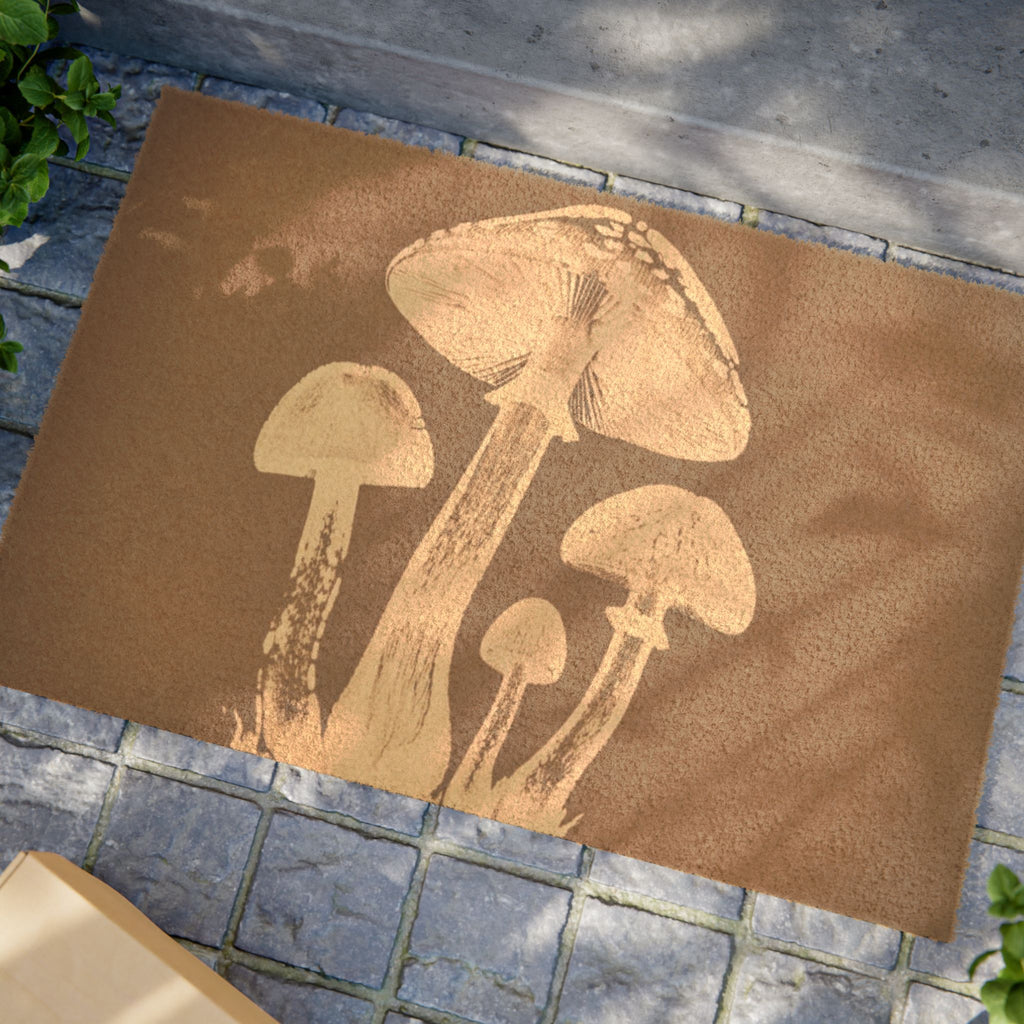 Mushroom Doormat, Nature-Inspired Welcome Mat, Eco-Friendly Entryway Decor