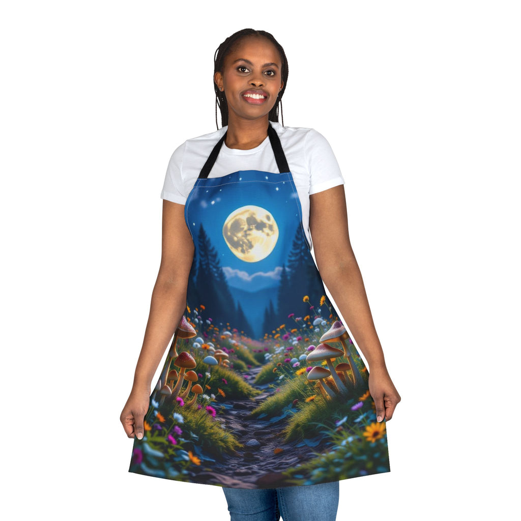Delantal Sendero Encantado de Hongos Bajo la Luz de la Luna – Cocina con Magia, Limpia con Estilo