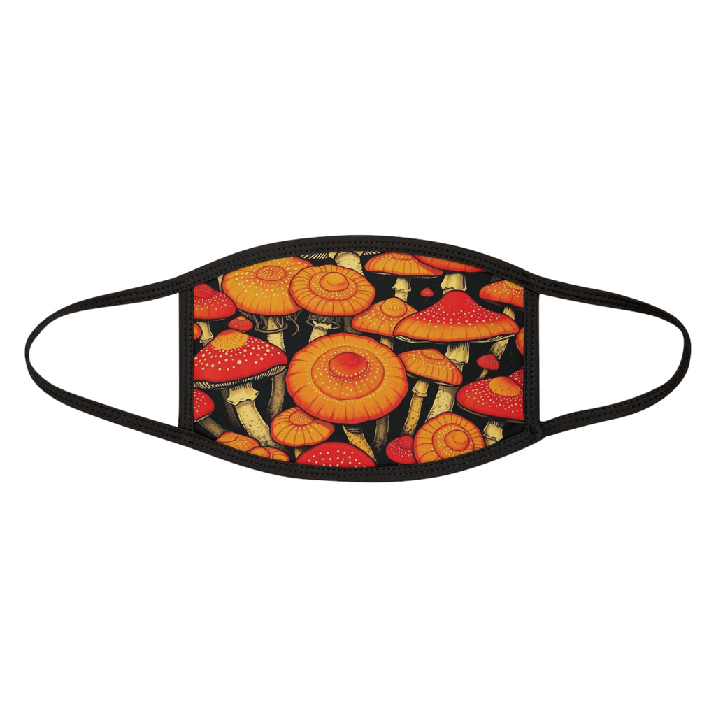 Face Mask: Mushroom Print Face Mask — Vibrant Orange Fungi Pattern