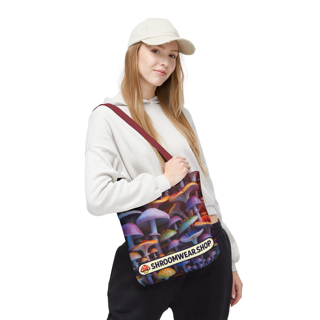 Tote Bag: Psychedelic Mushroom Tote Bag — Colorful Shroom Print Tote