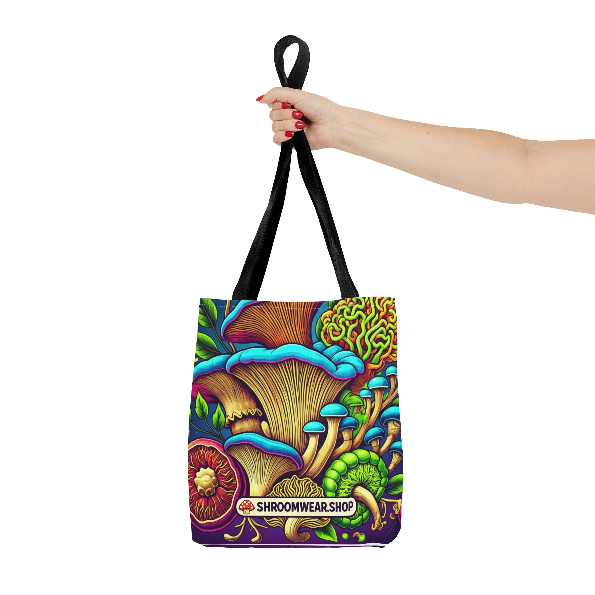 Bag: Mushroom Art Tote Bag – Psychedelic Fungi All-Over Print Eco Tote