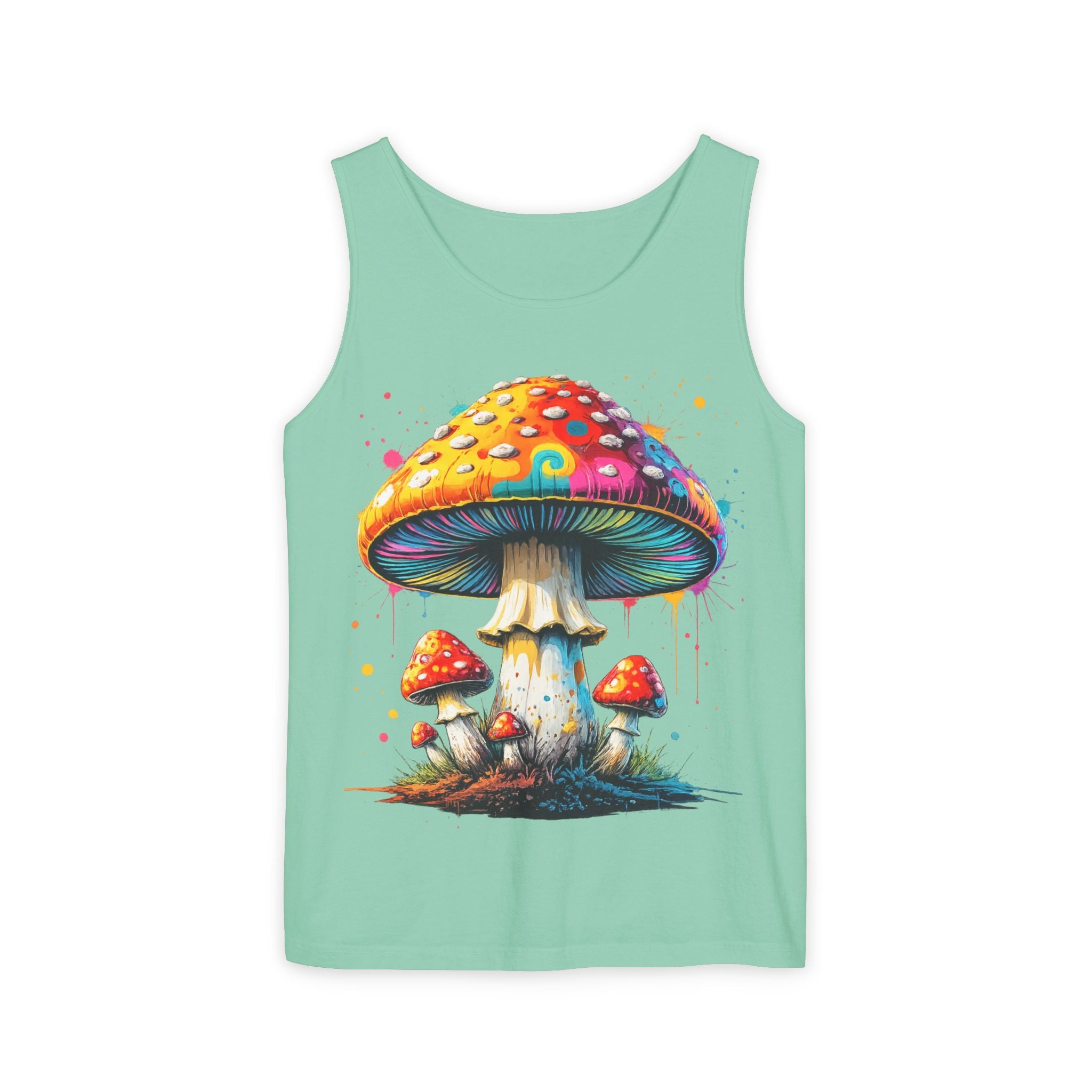 City: Portland Mushroom Graphic Tank Top — Colorful Psychedelic Fungi Design