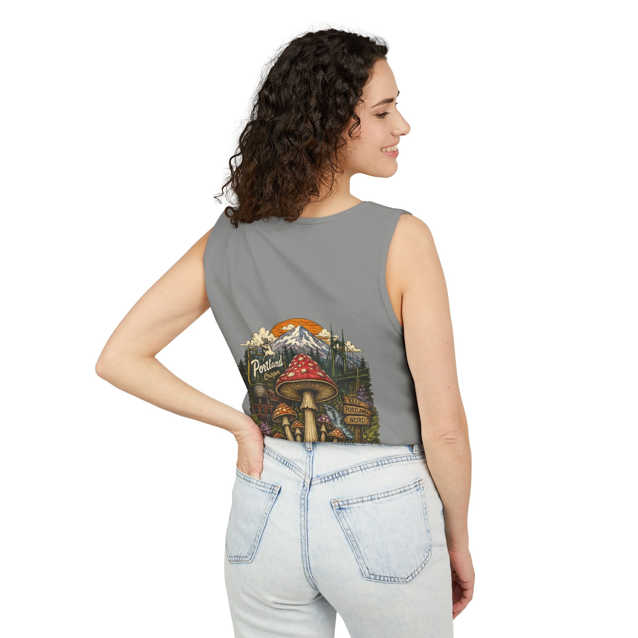 City: Portland Mushroom Tank Top — Psychedelic Forest Graphic Tank
