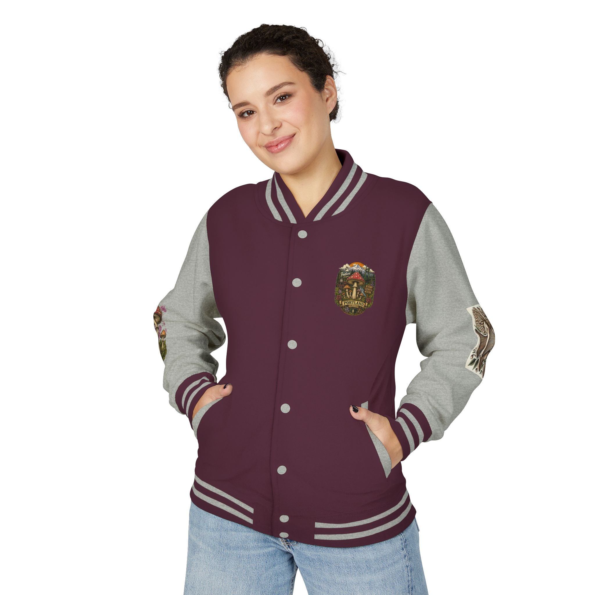 Portland Mushroom Patch Letterman Jacket
