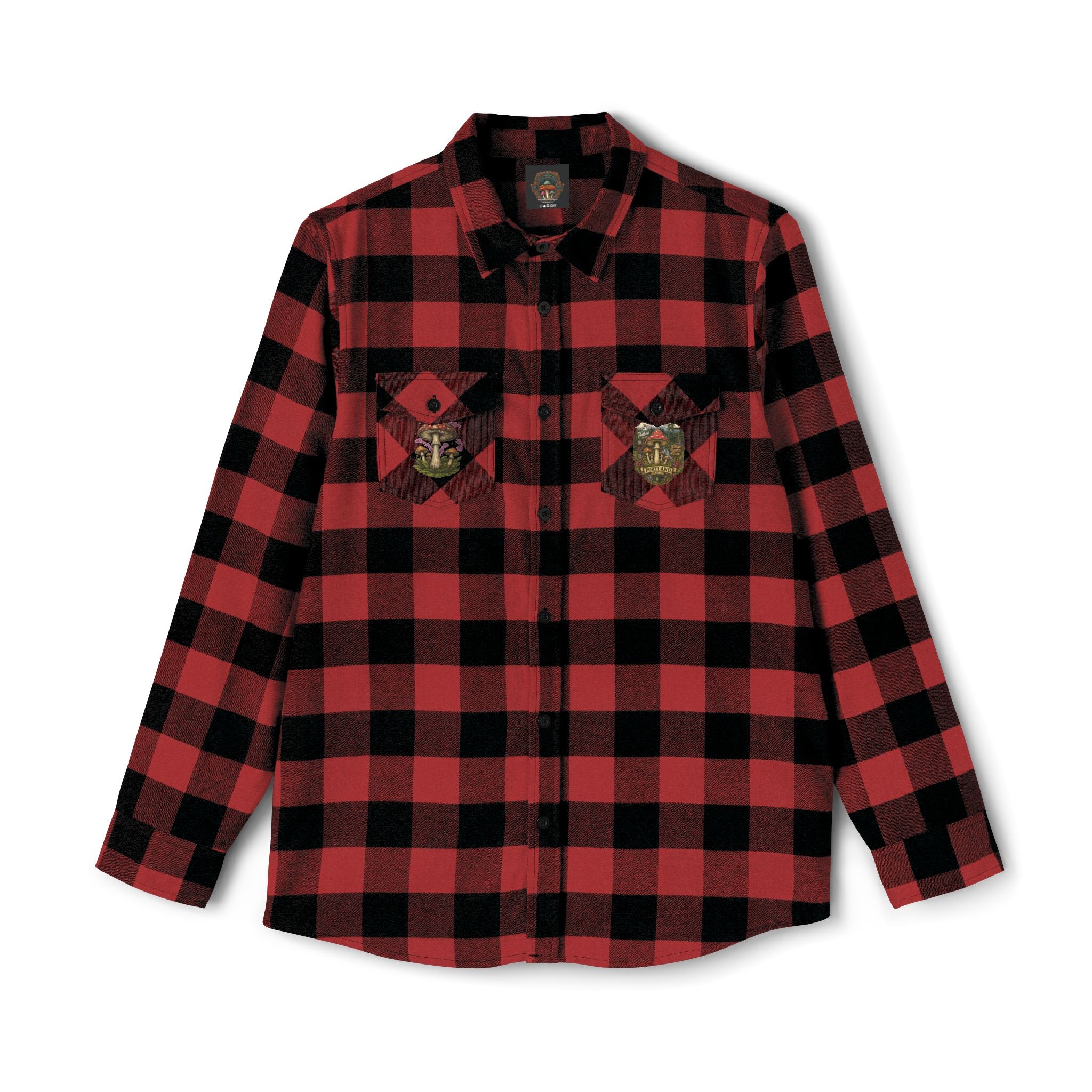 Portland Mushroom Flannel Shirt — Vintage Forest Plaid Button-Up