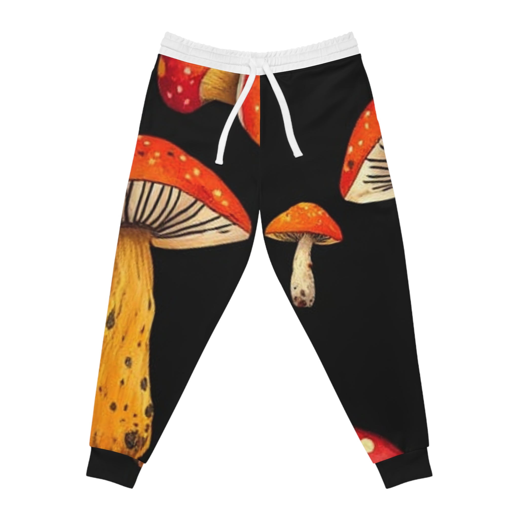 Red Toadstool Mushroom Joggers — Psychedelic Forest AOP Athletic Pants