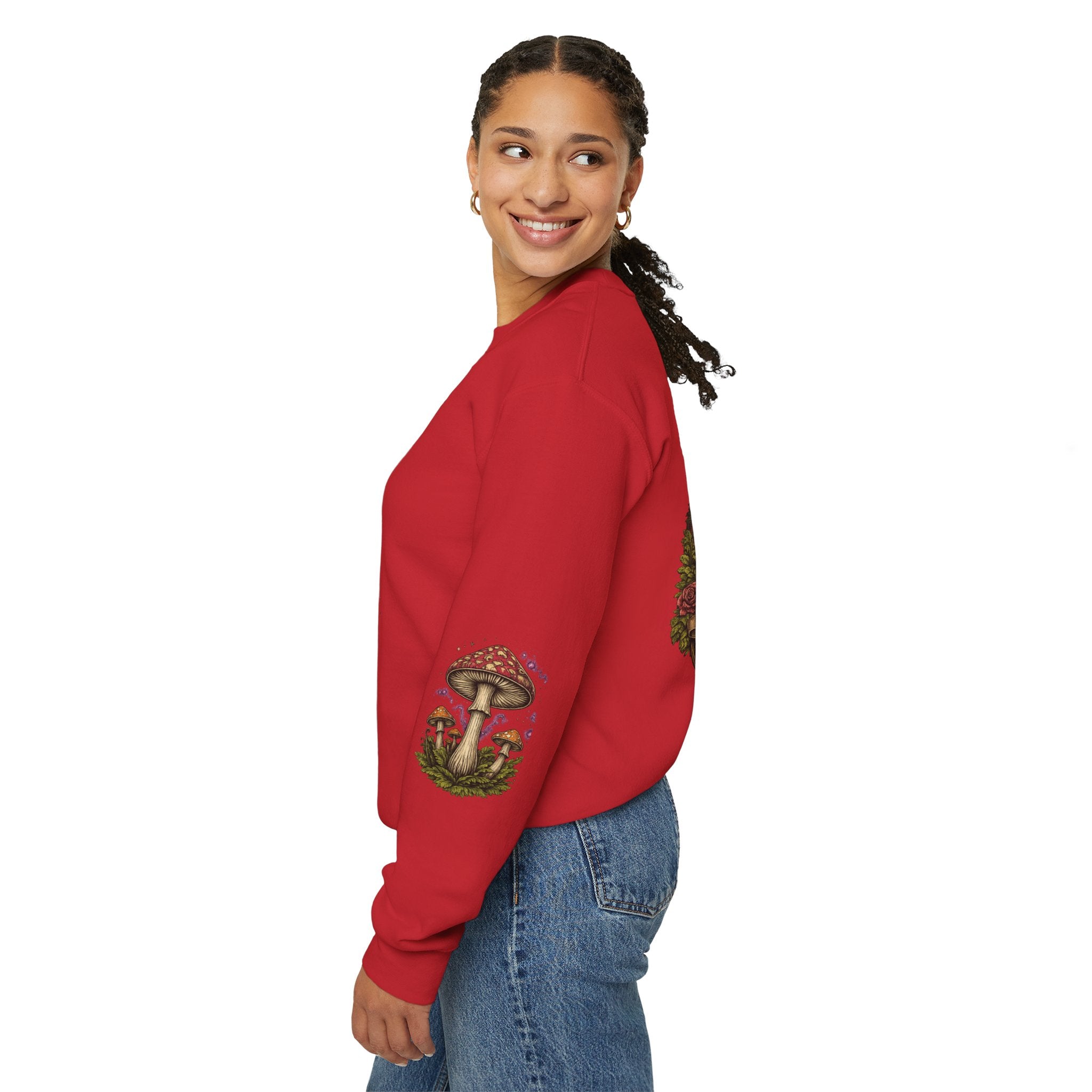 City: Portland Mushroom Crewneck Sweatshirt Vintage Psychedelic Fungi Graphic