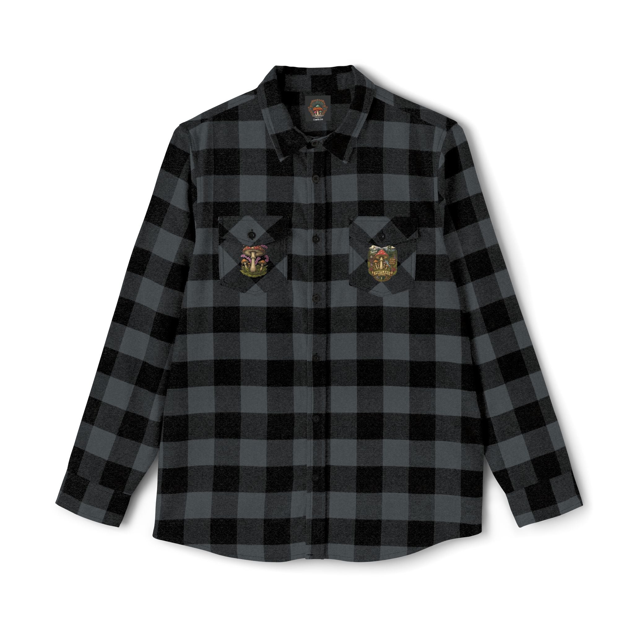 Portland Mushroom Flannel Shirt — Vintage Forest Plaid Button-Up