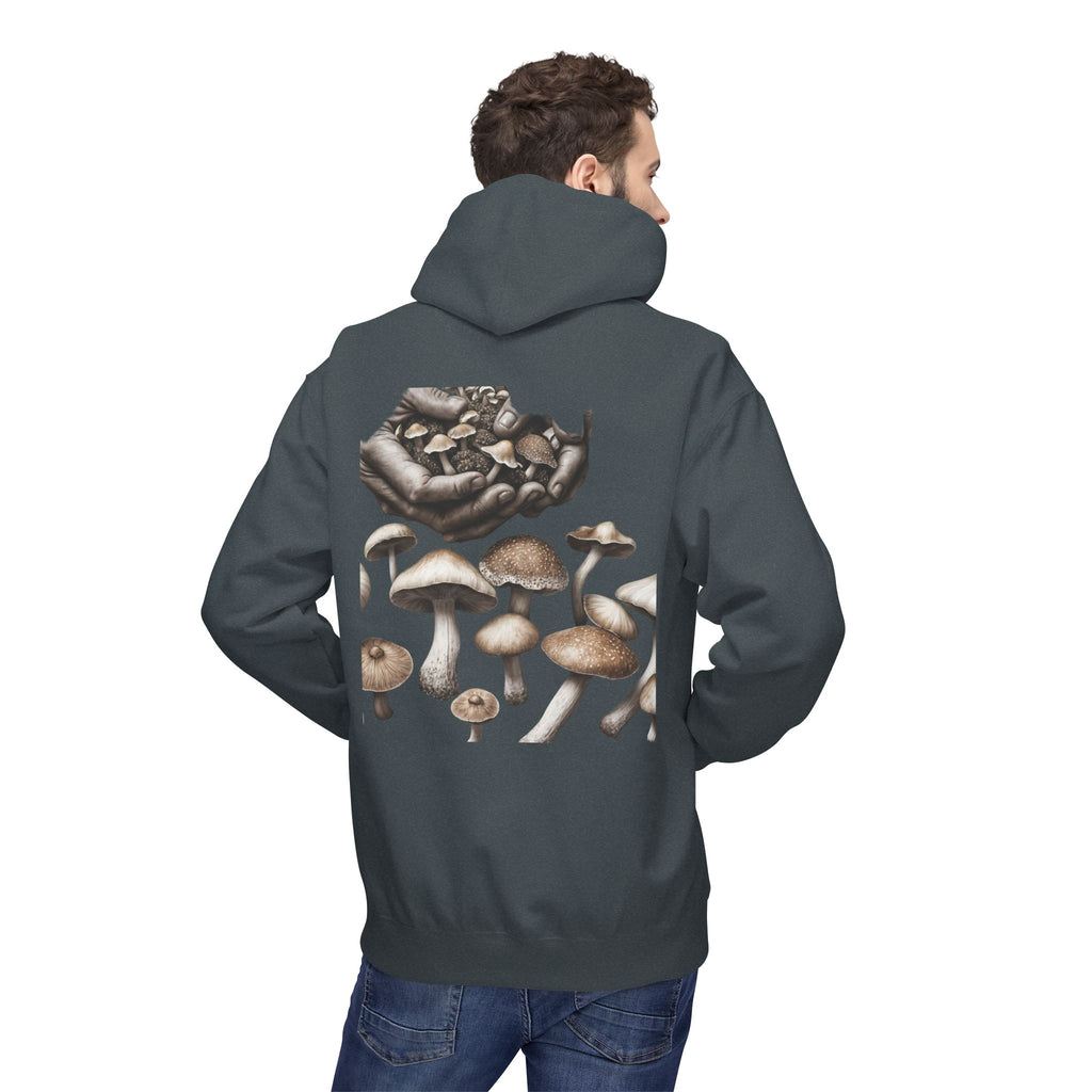 Mushroom Art Hoodie — Botanical Foraging Graphic Pullover