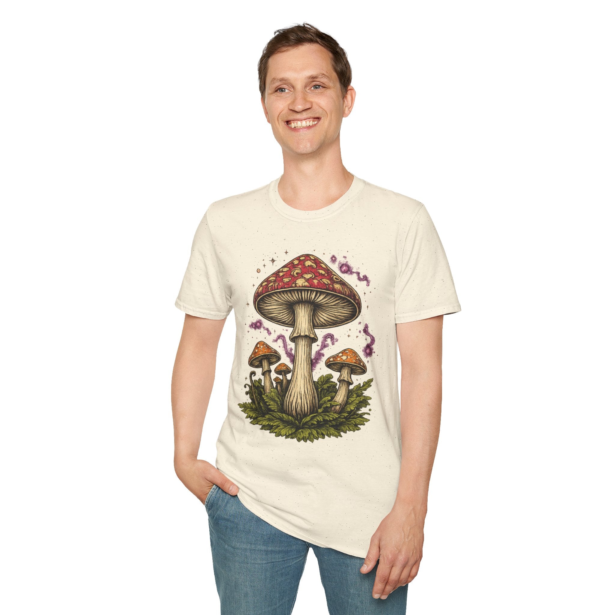 City: Portland Mushroom Magic T-Shirt — Vintage Red Toadstool Illustration