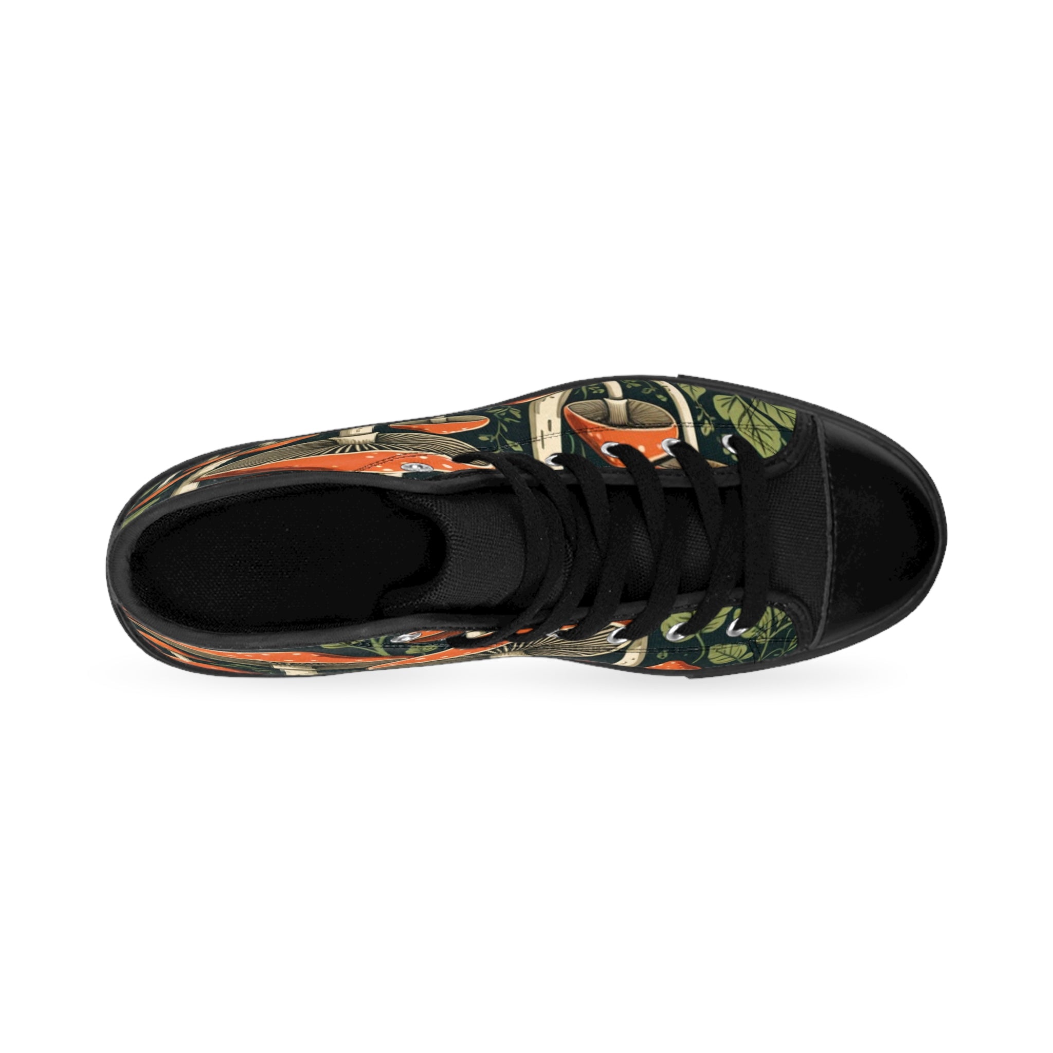 Mushroom Forest High-Top Sneakers — Vintage Toadstool Print