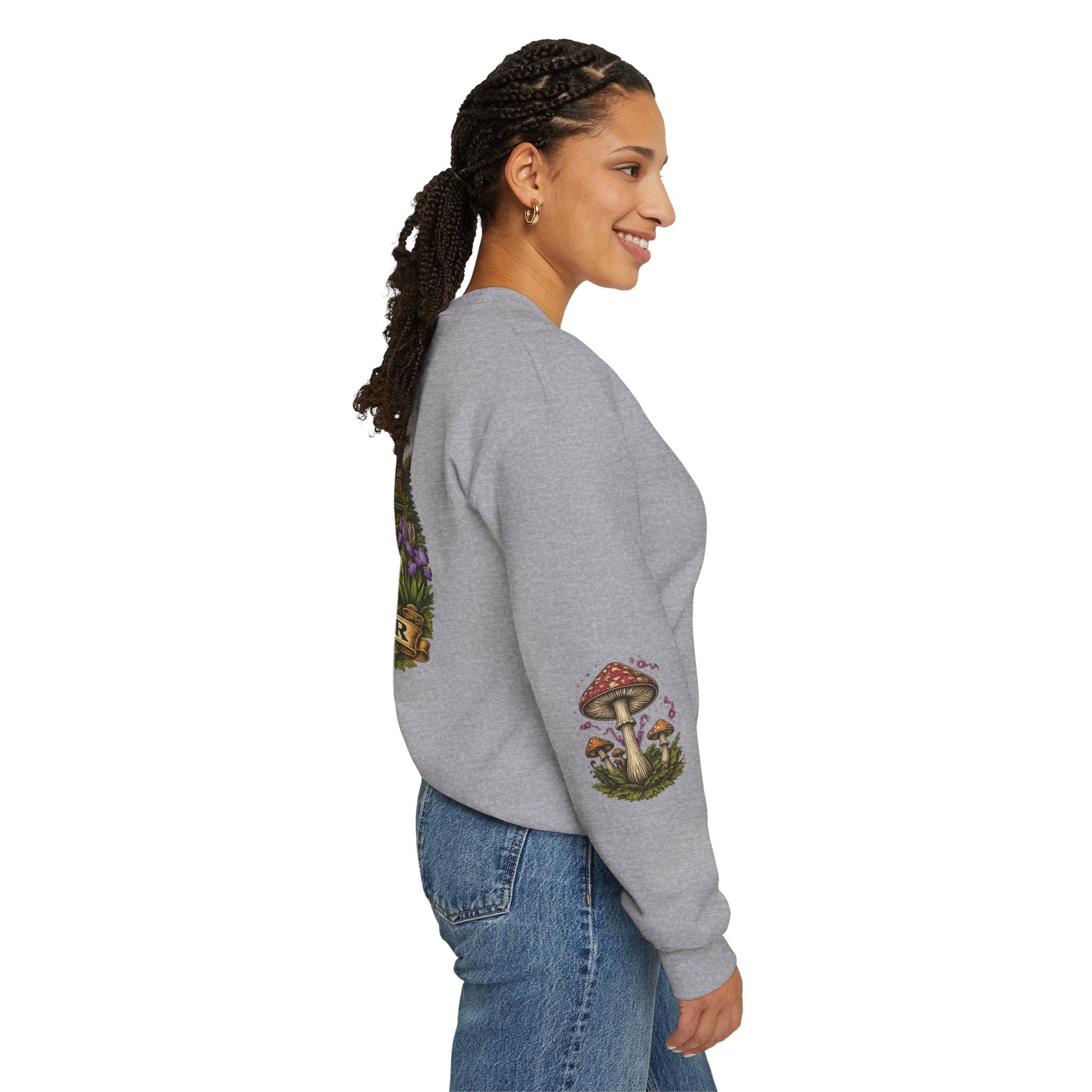 City:  Vancouver Crewneck Sweatshirt — Scenic Pacific Northwest Fungi Design