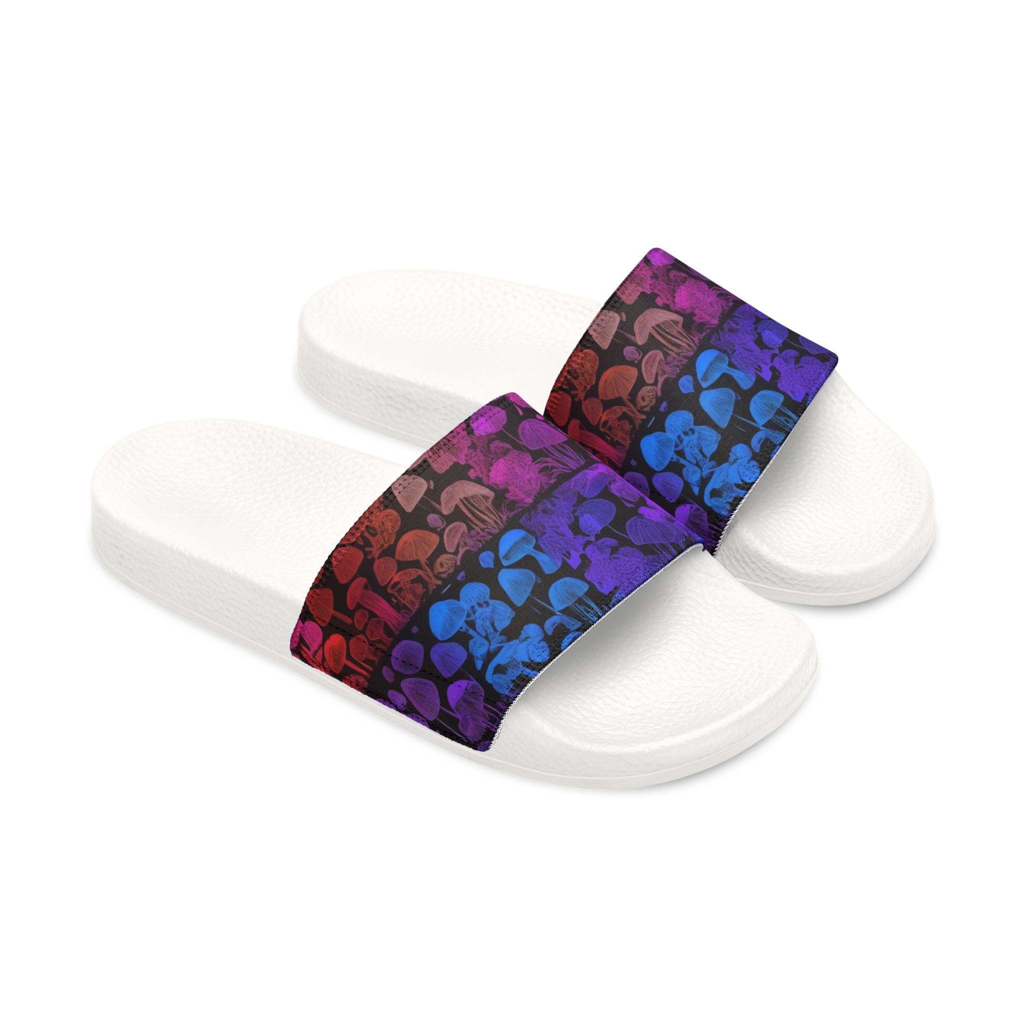Men's Slide Sandals — Colorful Gradient Skull Pattern Removable-Strap Slides