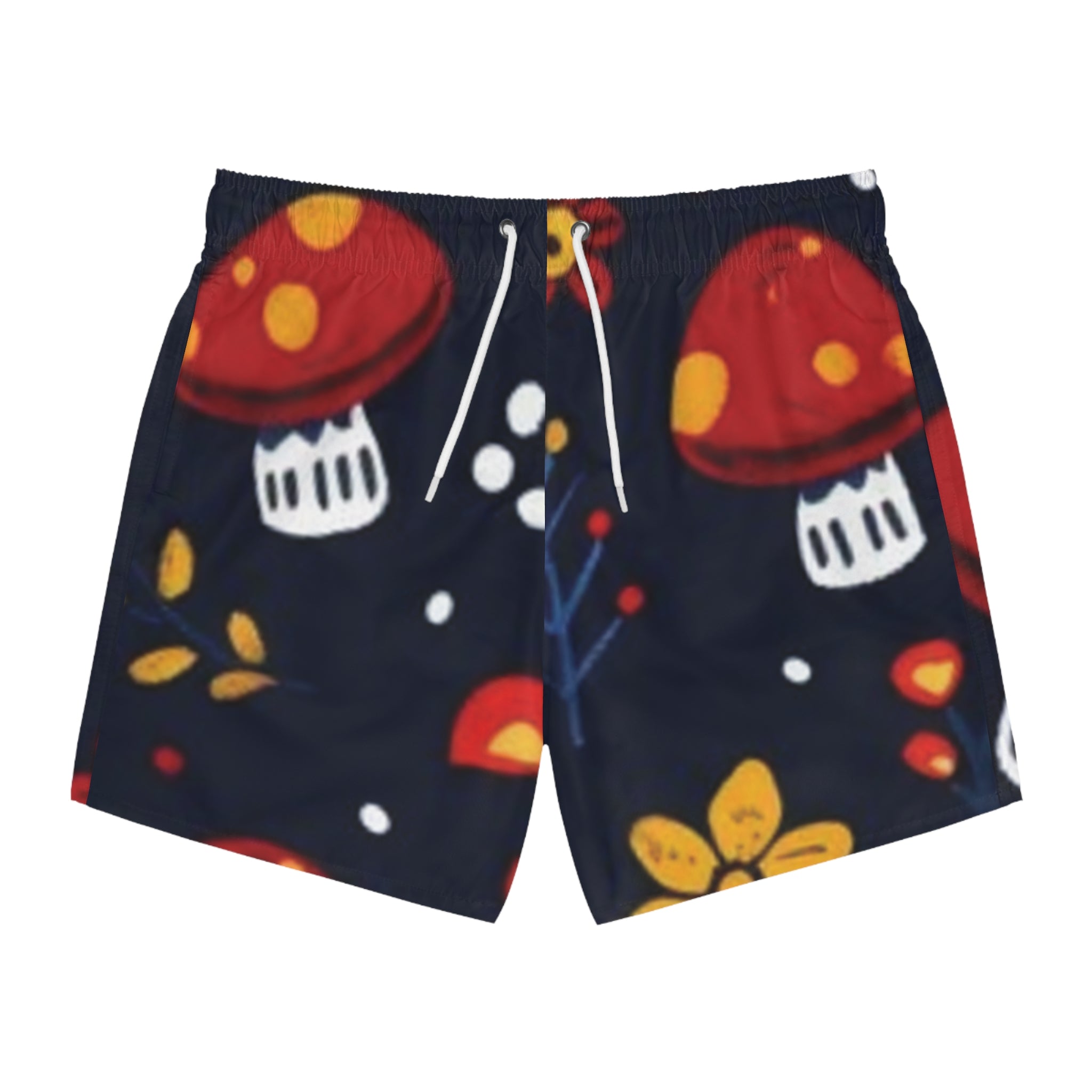 Bañador floral de setas - Pantalones cortos de playa con estampado de amanita roja
