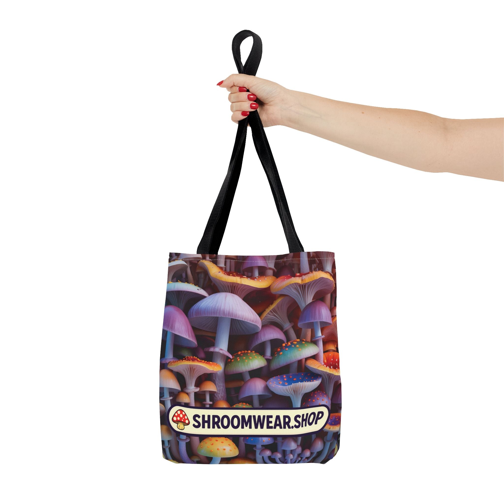Tote Bag: Psychedelic Mushroom Tote Bag — Colorful Shroom Print Tote