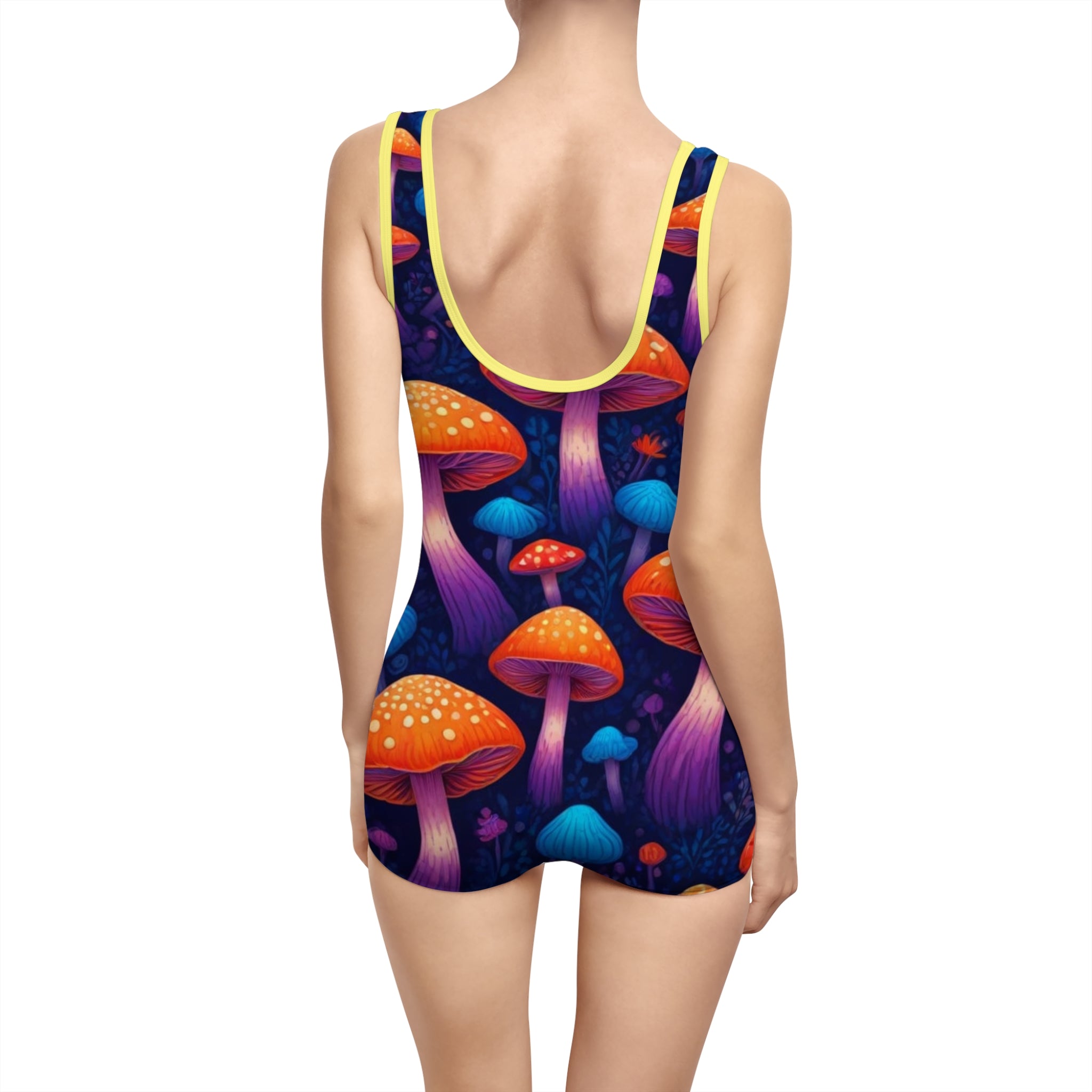 Vibrant Vintage Mushroom Swimsuit - Retro Summer Swimwear, Beachwear, Pool Party, Bohemian Style, Gift for Her