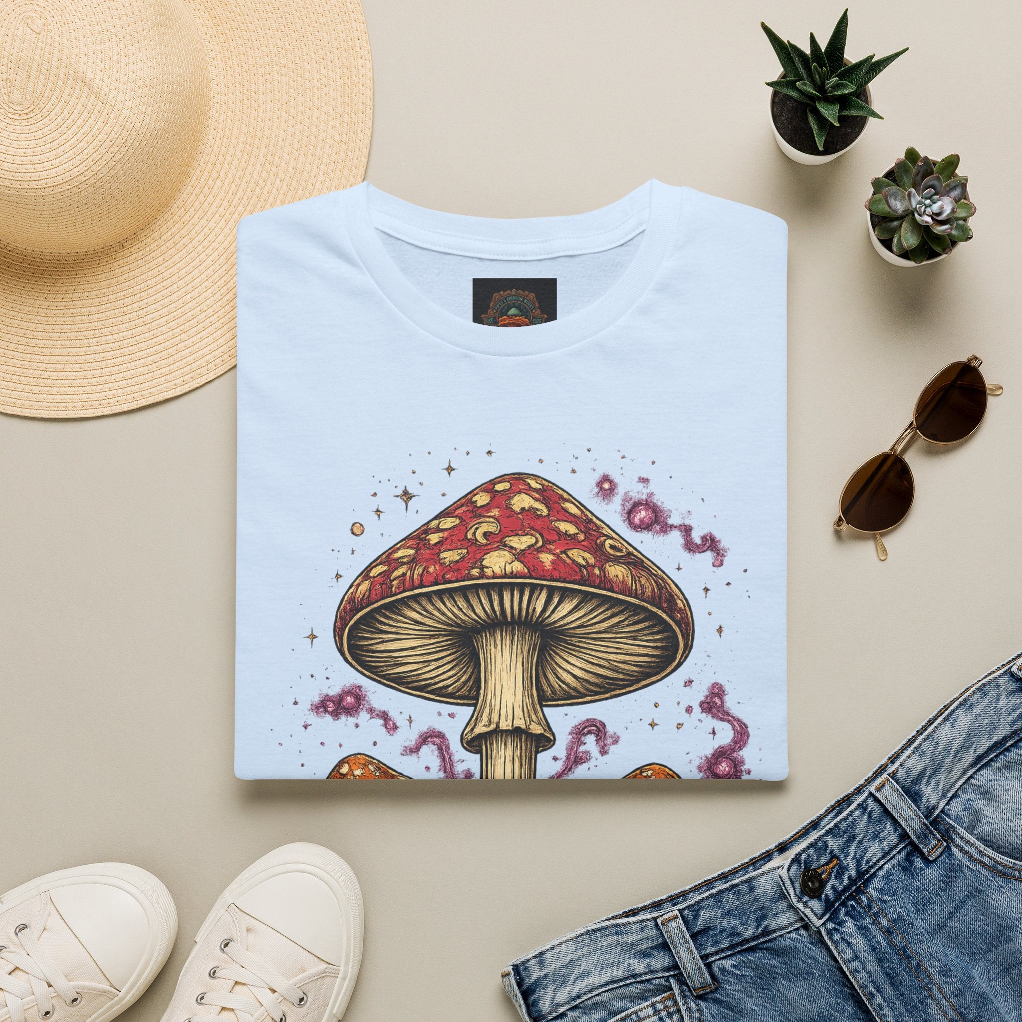 City: Gresham Psychedelic Mushroom Graphic T-Shirt — Red Amanita Illustration
