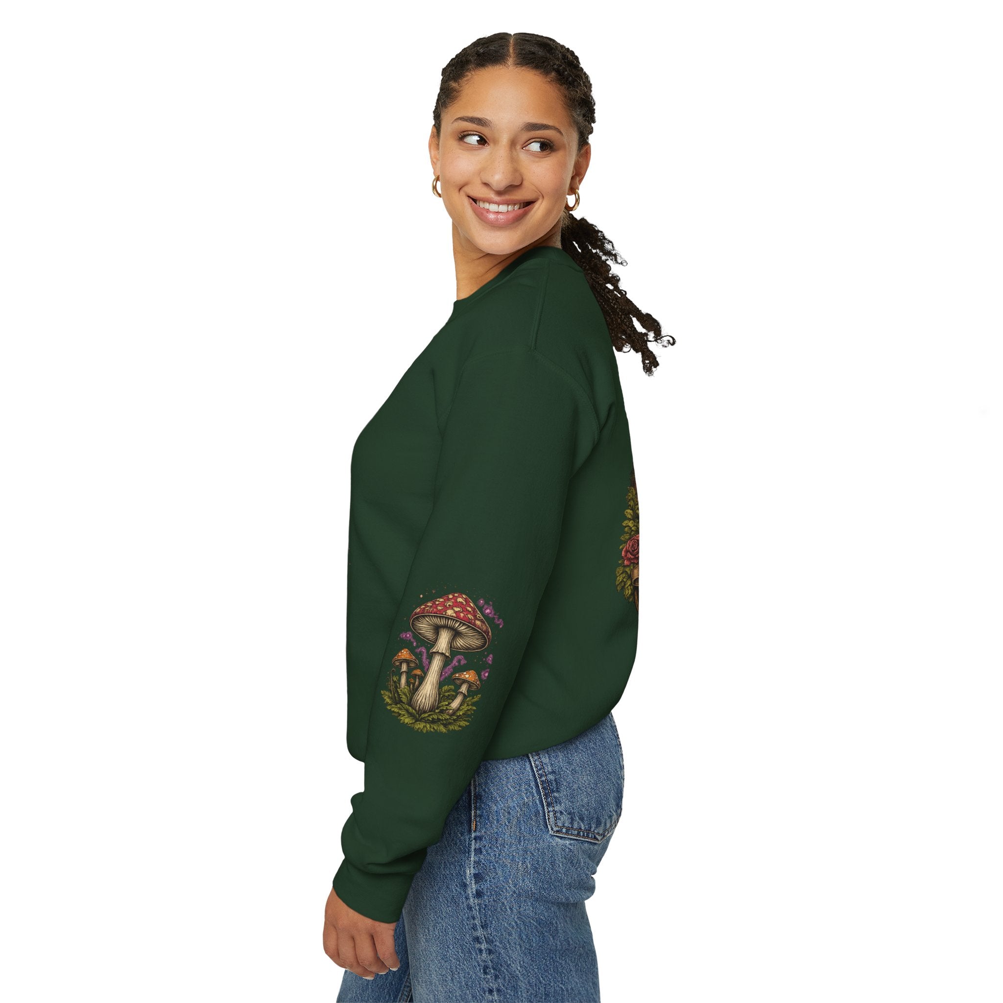 City: Portland Mushroom Crewneck Sweatshirt Vintage Psychedelic Fungi Graphic
