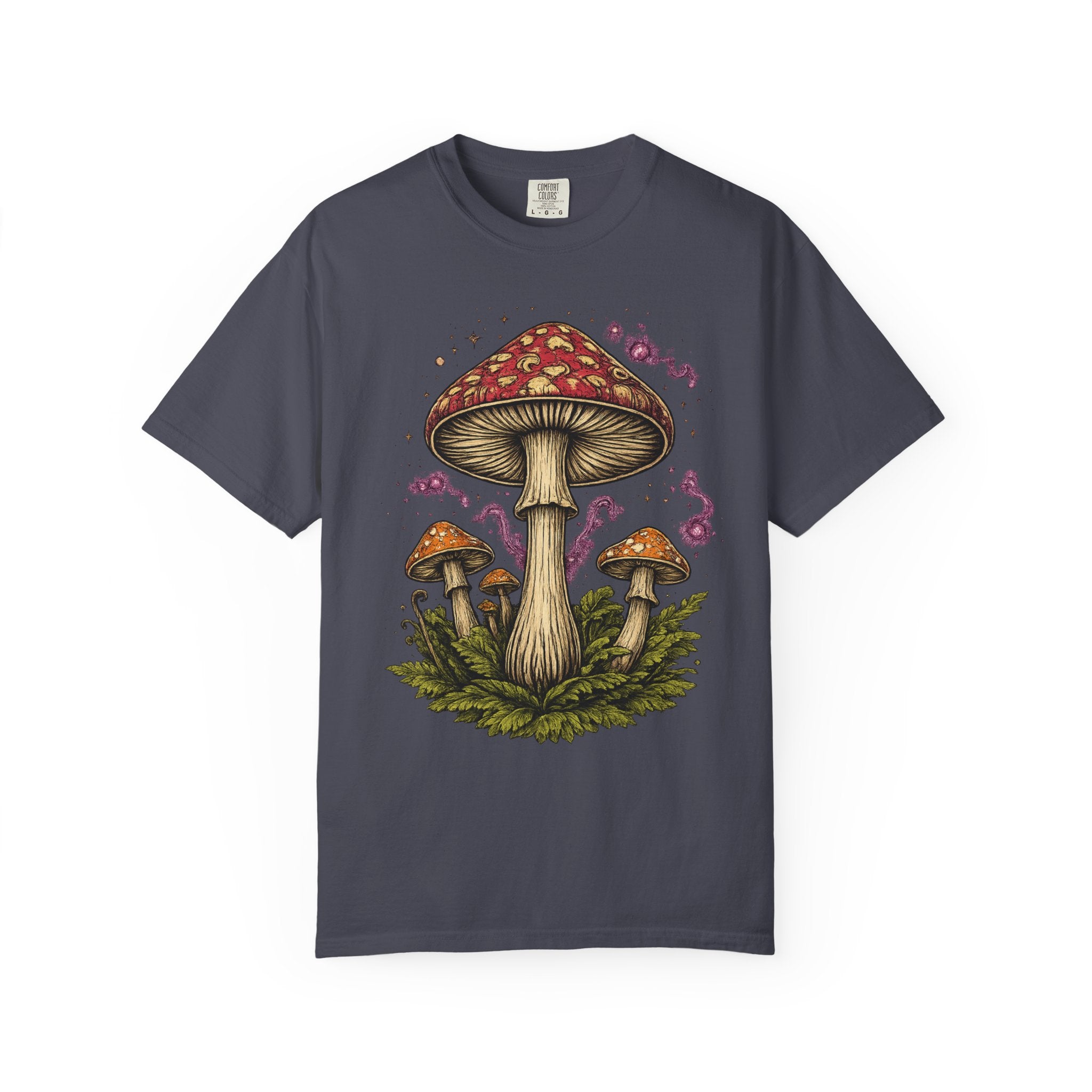 City: Portland Mushroom Graphic T-Shirt — Vintage Forest Amanita Design