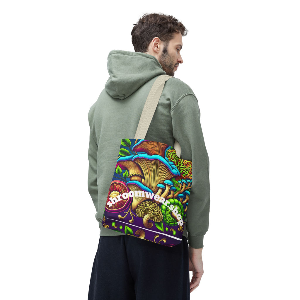 Bag: Mushroom Art Tote Bag – Psychedelic Fungi All-Over Print Eco Tote