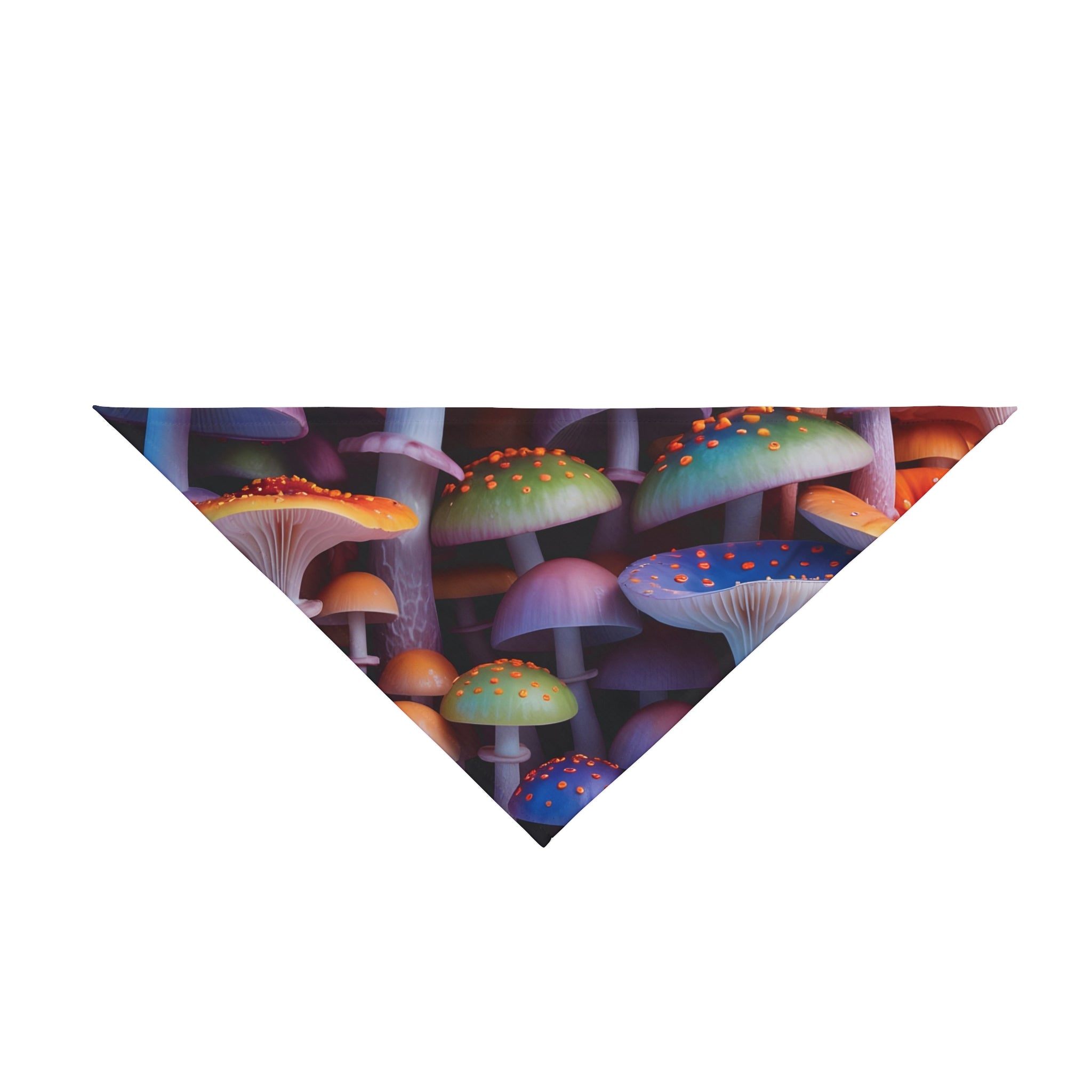 Pet Bandana: Mushroom Wonderland Pet Bandana — Colorful Psychedelic Mushroom Print for Dogs & Cats