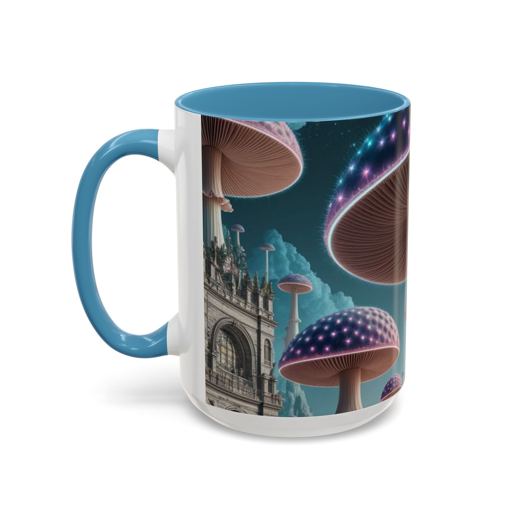 Mug: Mystical Mushroom Accent Coffee Mug — Fantasy Psychedelic Ceramic Cup (11/15oz)