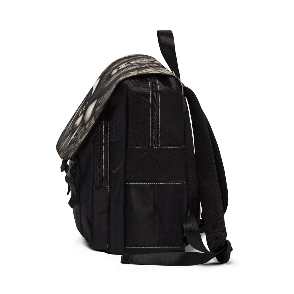 Lion & Mushrooms Canvas Backpack — Forest Gothic Casual Shoulder Bag