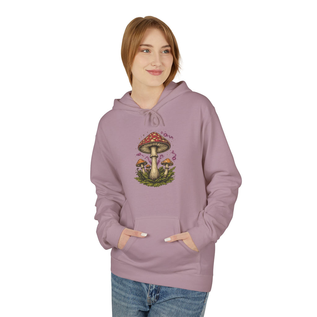 Mushroom Art Hoodie — Botanical Foraging Graphic Pullover