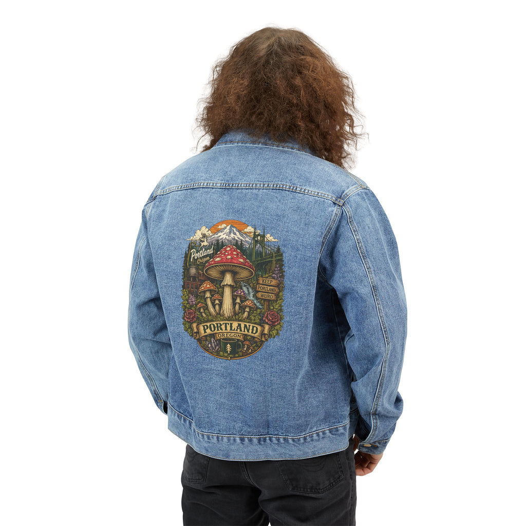 City: Portland Denim Jacket — Portland Mushroom Forest Back Patch