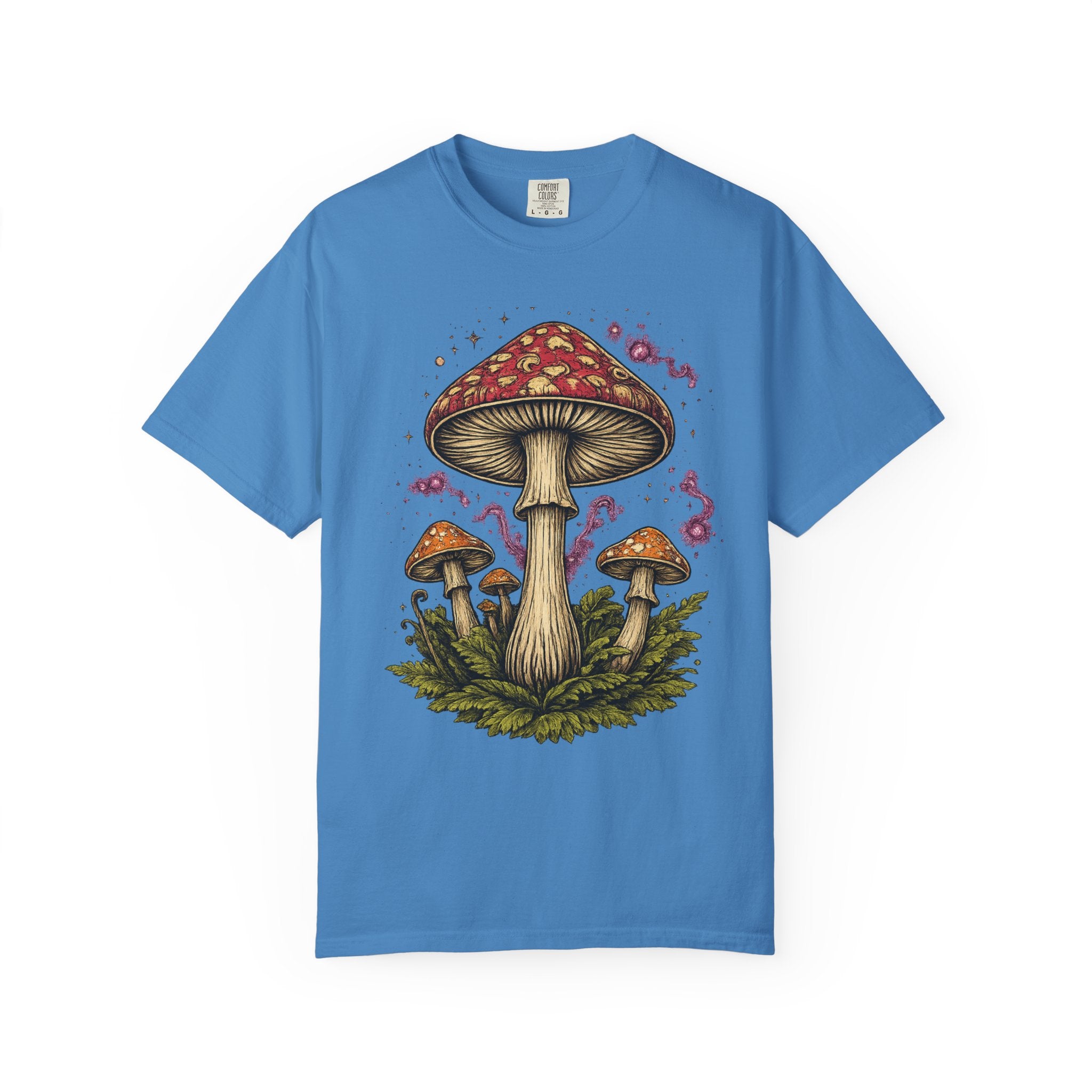 City: Portland Mushroom Graphic T-Shirt — Vintage Forest Amanita Design