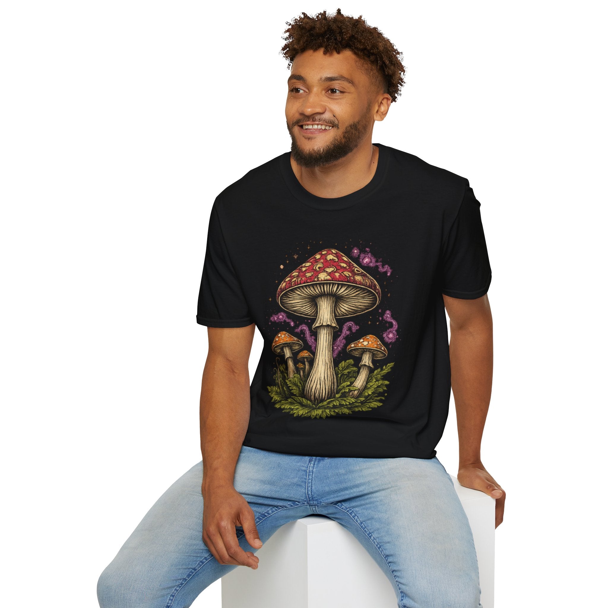City: Gresham Psychedelic Mushroom Graphic T-Shirt — Red Amanita Illustration