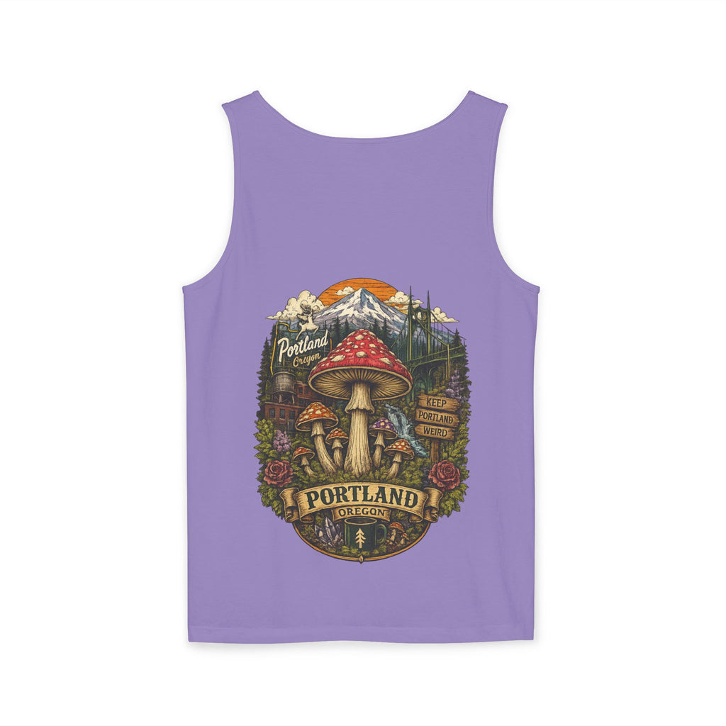 City: Portland Mushroom Tank Top — Psychedelic Forest Graphic Tank