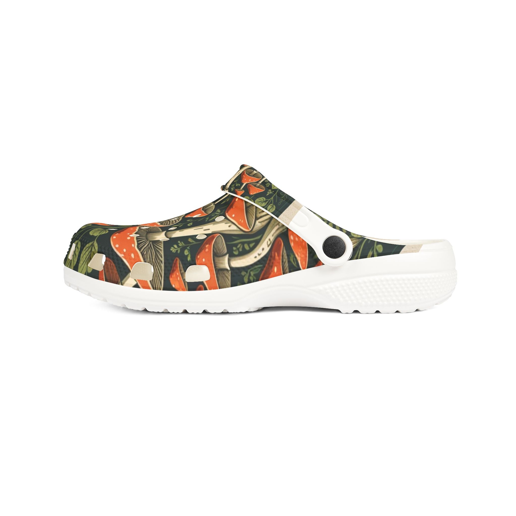 Mushroom Garden EVA Foam Clogs – All-Over Print Comfort Shoes