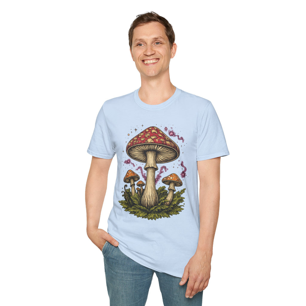 City: Portland Mushroom Magic T-Shirt — Vintage Red Toadstool Illustration