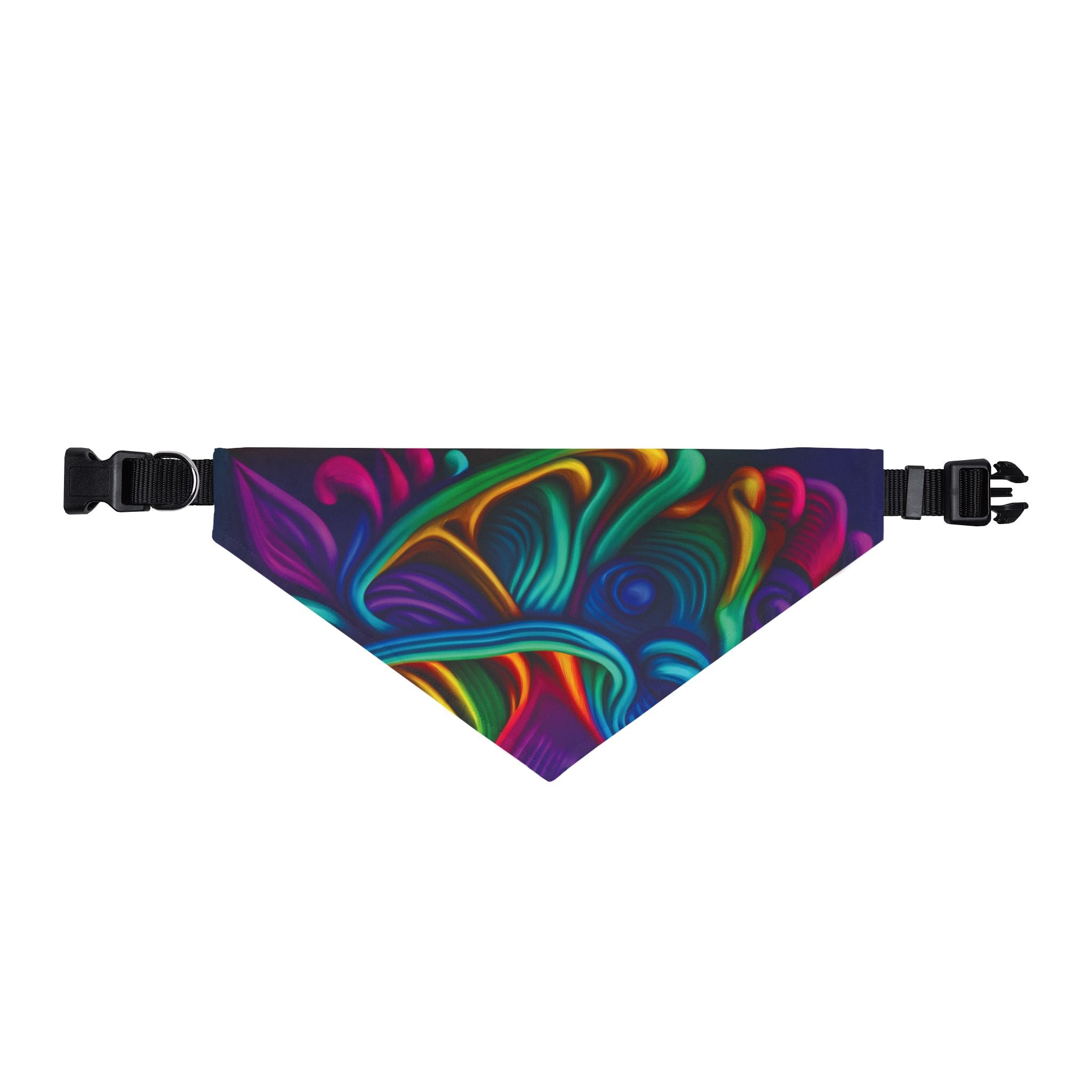 Pet Bandana: Clip-On Pet Bandana — Vibrant Neon Abstract Swirl for Dogs & Cats