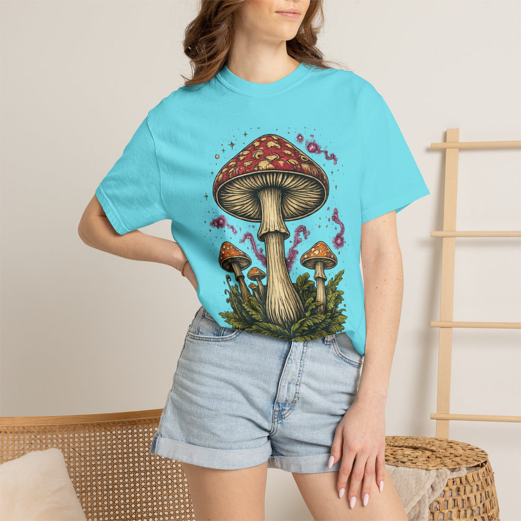 City: Portland Mushroom Graphic T-Shirt — Vintage Forest Amanita Design